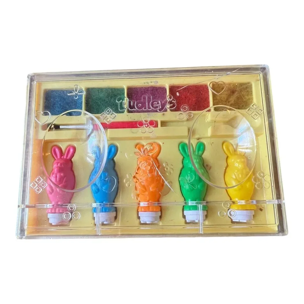 VTG Dudleys 1996 Press and Print Easter Decorating Kit Retro Fun Stamp Paint
